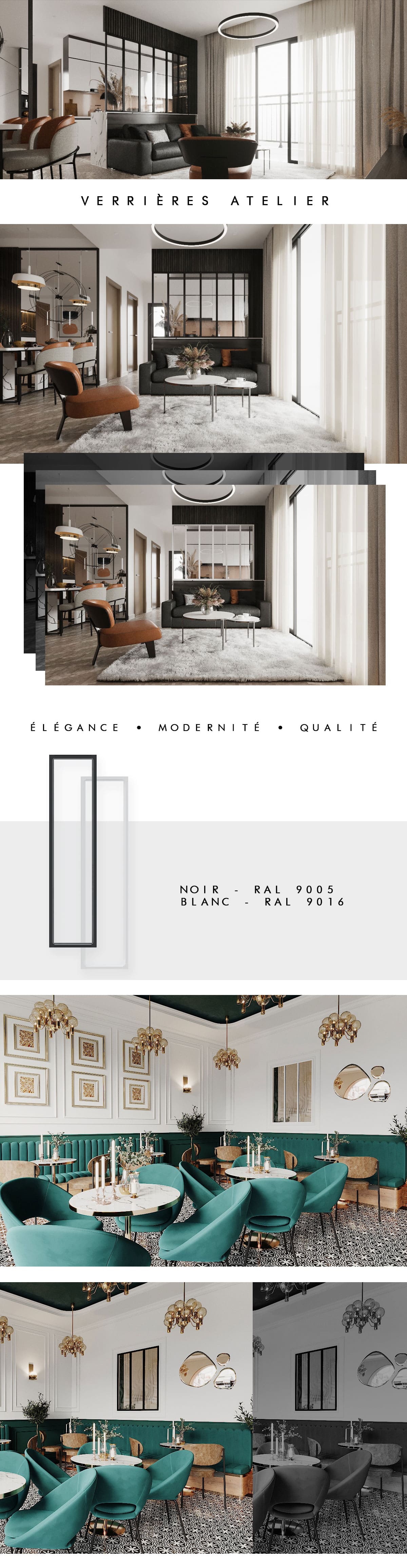 Descriptif Ensemble de 3 Verrieres Acier Type Atelier