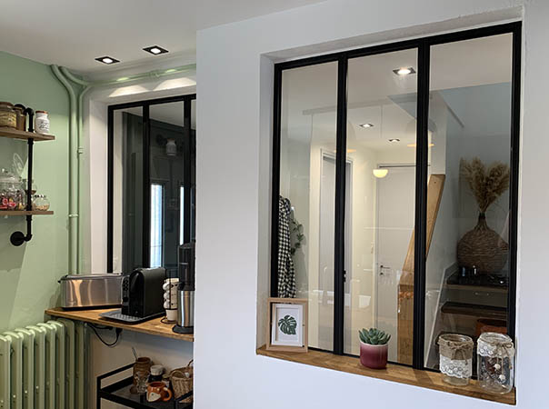 Ensemble de 3 Verrières Acier Type Atelier 2