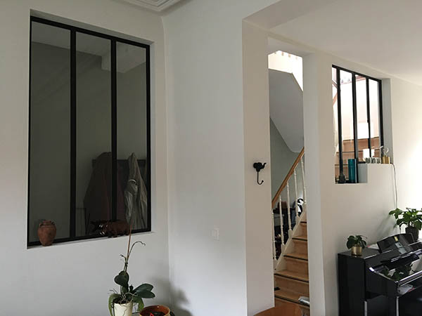 Ensemble de 3 Verrières Acier Type Atelier