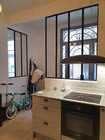 Ensemble de 4 Verrières Acier Type Atelier 2