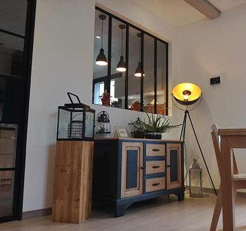 Ensemble de 4 Verrières Acier Type Atelier 4