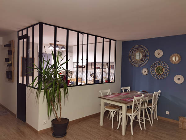 Ensemble de 4 Verrières Acier Type Atelier 5