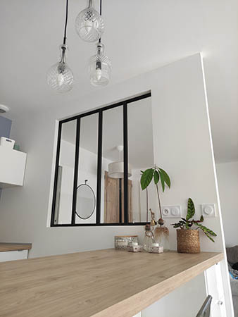 Ensemble de 4 Verrières Acier Type Atelier 6