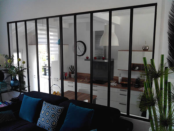 Ensemble de 4 Verrières Acier Type Atelier 5