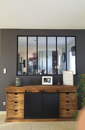 Ensemble de 6 Verrières MIROIR Acier Type Atelier